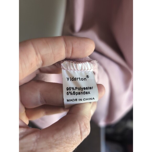 Yidarton Women's S Pale Pink Front Bow Tie Midi SunDress Buttons & Cut Outs - Picture 9 of 10